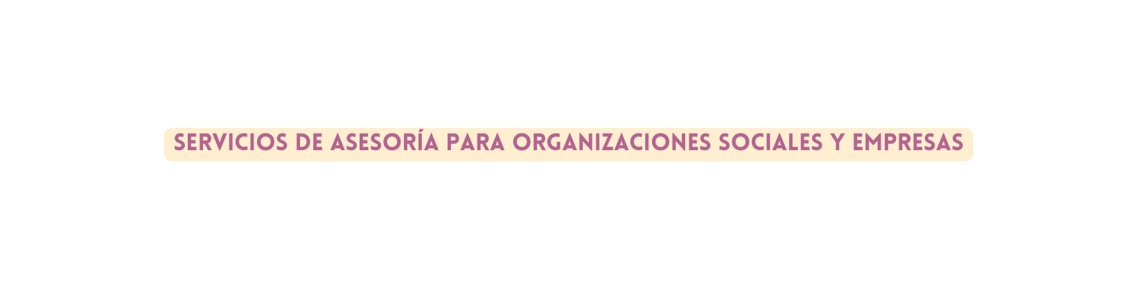 Servicios de asesoría para organizaciones sociales y empresas